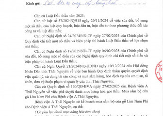 Thông báo mời chào giá gói thầu: Mua sắm bộ cửa gỗ Lim Nam Phi cho Bệnh viện A Thái Nguyên