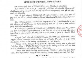 Quyết định về việc phê duyệt kết quả lựa chọn nhà thầu gói thầu: Mua sắm vật tư gia công lắp đặt nhà để xe ô tô cứu thương Bệnh viện A