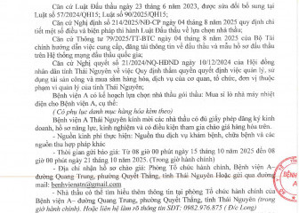 Thông báo mời chào giá gói thầu: Mua sỉ lò nhà máy nhiệt điện cho Bệnh viện A