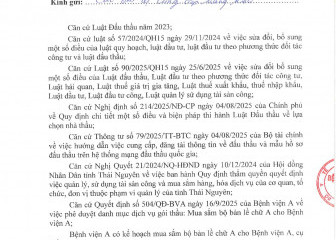 Thông báo mời chào hàng gói thầu: Mua sắm bộ bản lề chữ A cho Bệnh viện A