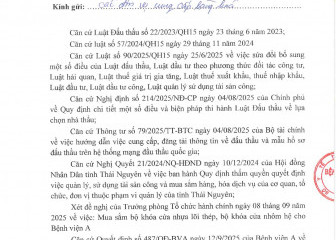 Thông báo mời chào giá gói thầu: Mua sắm bộ khóa cửa nhựa lõi thép, bộ khóa cửa nhôm hệ cho Bệnh viện A