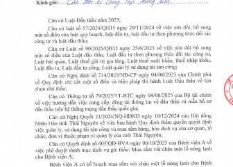 Thông báo mời chào giá gói thầu: Mua sắm vòi chậu một lỗ nóng lạnh cho Bệnh viện A