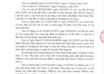 Thông báo mời chào giá gói thầu: Mua sắm vật tư thay thế và bảo dưỡng máy phát điện của Bệnh viện A