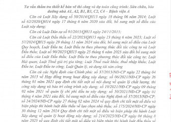 Thư mời tham gia gói thầu: Sửa chữa, bảo dưỡng nhà A1, A2, B1, B3, C2, C4 - Bệnh viện A