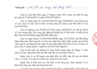Thông báo mời chào hàng gói thầu: Mua sắm biển chỉ dẫn, dán đề can cho Bệnh viện A