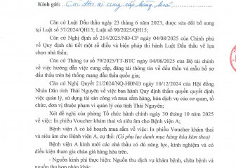 Thông báo mời chào hàng gói thầu: In phiếu Voucher khám thai và siêu âm cho Bệnh viện A
