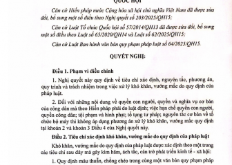 Nghị quyết về cơ chế đặc biệt xử lý khó khăn, vướng mắc do quy định của pháp luật (Nghị quyết số 206/2025/QH15,  có hiệu lực thi hành từ ngày 24 tháng 6 năm 2025)