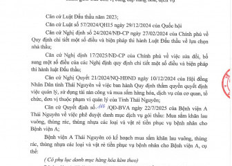 Thông báo mời chào hàng gói thầu: Mua sắm khăn lau vuông, thùng rác, thùng nhựa các loại và vật rẻ tiền phục vụ bệnh nhân cho Bệnh viện A