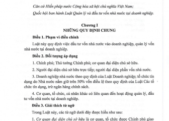 Luật Quản lý và đầu tư vốn nhà nước tại doanh nghiệp (Luật số 68/2025/QH15, có hiệu lực thi hành từ ngày 01 tháng  8 năm 2025)