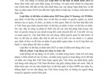 Nội dung cơ bản của Luật Bảo vệ dữ liệu cá nhân  năm 2025