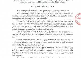 Quyết định về việc phê duyệt kết quả lựa chọn nhà thầu gói thầu: Thay thế linh kiện máy in, mực in phục vụ công tác chuyên môn khám chữa bệnh tại Bệnh viện A