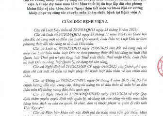 Quyết định về việc phê duyệt kết quả lựa chọn nhà thầu gói thầu: Mua thiết bị tin học lắp đặt cho phòng khám Bảo vệ sức khỏe, khoa Ngoại thận tiết niệu và khoa Nội cơ xương khớp phục vụ công tác chuyên môn khám chữa bệnh