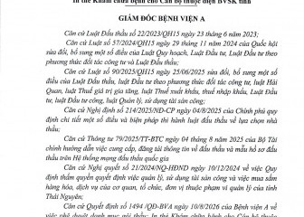 Quyết định về việc phê duyệt kết quả lựa chọn nhà thầu gói thầu: In thẻ Khám chữa bệnh cho Cán bộ thuộc diện BVSK tính.
