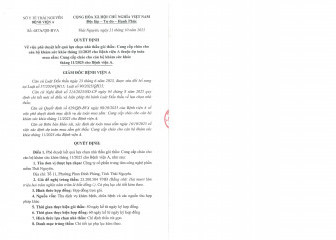 Quyết định về việc phê duyệt kết quả lựa chọn nhà thầu gói thầu: Cung cấp cháo cho cán bộ khám sức khỏe tháng 11/2025 cho Bệnh viện A