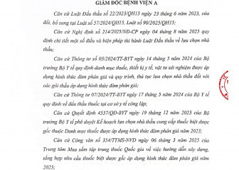 Quyết định về việc phê duyệt kết quả lựa chọn nhà thầu gói thầu: Mua thuốc cản quang cho kỹ thuật chụp mạch máu bổ sung năm 2025 của Bệnh viện A