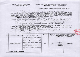 Thông báo mời chào giá gói thầu: Mua acquy sửa chữa bộ lưu điện của hệ thống thang máy nhà điều trị sản nhi; máy định danh vi khuẩn và kháng sinh đồM50; Máy Elisa tự động.