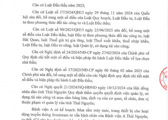 Thông báo mời chào giá gói thầu: Mua sắm máy móc, trang thiết bị cho hoạt động truyền thông livestream tư vấn bệnh nhân của Bệnh viện A