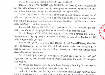 Thông báo mời chào giá gói thầu: Phun thuốc phòng trừ muỗi, côn trùng cho Bệnh viện A