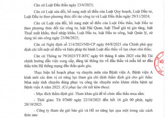 Thông báo mời chào giá gói thầu: Mua máy tính chuyên dùng phục vụ công tác chuyên môn khám chữa bệnh tại Bệnh viện A Thái Nguyên