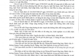 Thông báo mời chào hàng gói thầu: Chụp cộng hưởng từ não - mạch não không tiêm chất tương phản( 0.2-1.5T)