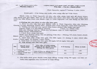 Thông báo mời chào giá: Thay kính lọc