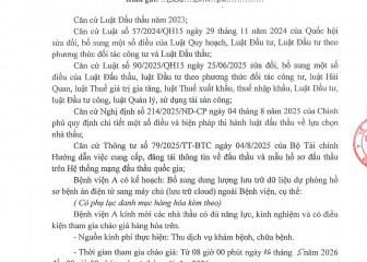 Thông báo mời chào giá gói thầu: Bổ sung dung lượng lưu trữ dữ liệu dự phòng hồ sơ bệnh án điện tử sang máy chủ (lưu trữ cloud) ngoài Bệnh viện