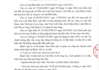 Thông báo mời chào hàng gói thầu: Sửa chữa máy in phục vụ công tác chuyên môn khám chữa bệnh tại Bệnh viện A