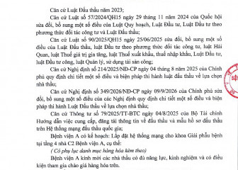 Thông báo mời chào hàng gói thầu: Lắp đặt hệ thống mạng cho Giải phẫu bệnh tại tầng 4 nhà C2 Bệnh viện A