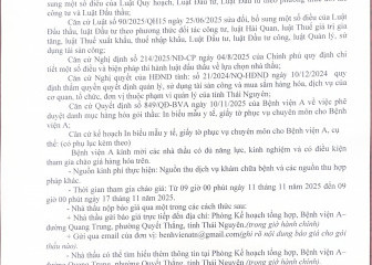 Thông báo mời chào giá gói thầu: In biểu mẫu y tế, giấy tờ phục vụ chuyên môn cho Bệnh viện A