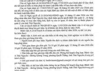 Thông báo mời chào hàng gói thầu: In sổ khám sức khỏe định kỳ năm 2026