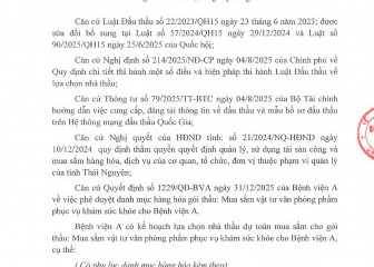 Thông báo chào giá gói thầu: Mua sắm vật tư văn phòng phẩm phục vụ khám sức khỏe cho Bệnh viện A