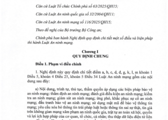 Nghị định quy định chi tiết một số điều và biện pháp thi hành Luật an ninh mạng