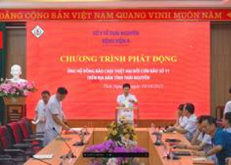 Bệnh viện A phát động ủng hộ đồng bào chịu thiệt hại bởi cơn bão số 11 trên địa bàn tỉnh Thái Nguyên