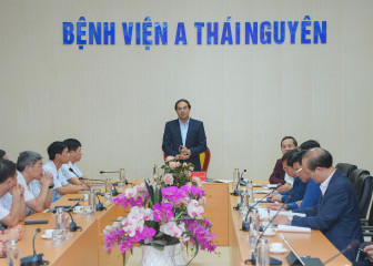 Đoàn công tác Tỉnh Thái Nguyên do đồng chí Trịnh Xuân Trường – Bí thư Tỉnh ủy làm Trưởng đoàn, đến thăm và làm việc với  Bệnh viện A