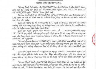 Quyết định về việc phê duyệt kế hoạch lựa chọn nhà thầu dự toán mua sắm cho gói thầu: Mua sắm dép nhựa, ghế đẩu nhựa, xô nhựa, thùng rác, thùng nhựa các loại và đồ dùng vật rẻ tiền khác cho Bệnh viện A