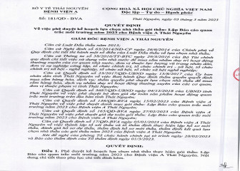 Phê duyệt kế hoạch lựa chọn nhà thầu gói thầu: Lập báo cáo quan trắc môi trường năm 2023 cho bệnh viện A (06/03/2023)