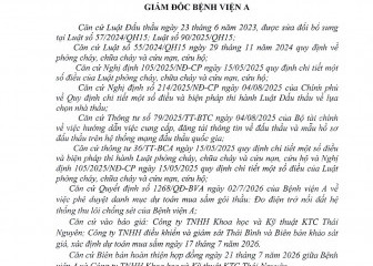 Quyết định về việc phê duyệt kết quả lựa chọn nhà thầu gói thầu: Đo điện trở nối đất hệ thống thu lôi chống sét của Bệnh viện A