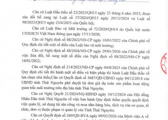 Thông báo mời chào hàng gói thầu:  Lập báo cáo quan trắc môi trường năm 2026 cho Bệnh viện A