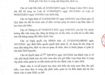 Thông báo mời chào giá gói thầu: Lựa chọn đơn vị cung cấp phần mềm quản trị và điều hành nội bộ cho Bệnh viện A năm 2026