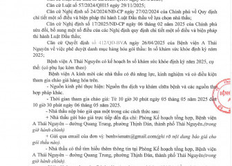 Thông báo mời chào giá gói thầu: In sổ khám sức khỏe định kỳ năm 2025