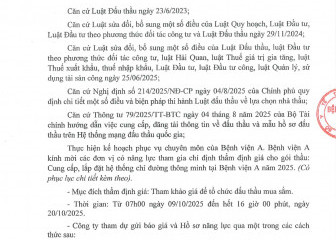 Thông báo mời chào giá gói thầu: Cung cấp, lắp đặt hệ thống chỉ đường thông minh tại Bệnh viện A năm 2025