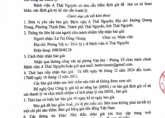 Thư mời báo giá về việc cung cấp báo giá dịch vụ định giá trị tài sản phục vụ cho công tác thanh lý