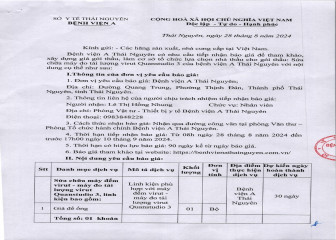 Thông báo mời chào giá gói thầu: Sửa chữa máy đo tải lượng virut Quanstudio 3 của Bệnh viện A Thái Nguyên